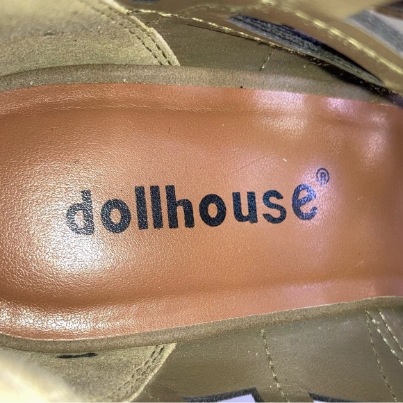 Dollhouse Kendrick Tan Suede Platform Cutout Wedge Heels Size 8M - Picture 7 of 9